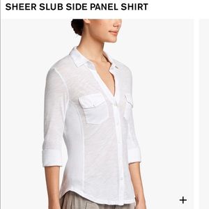 James Perse SHEER SLUB SIDE PANEL SHIRT